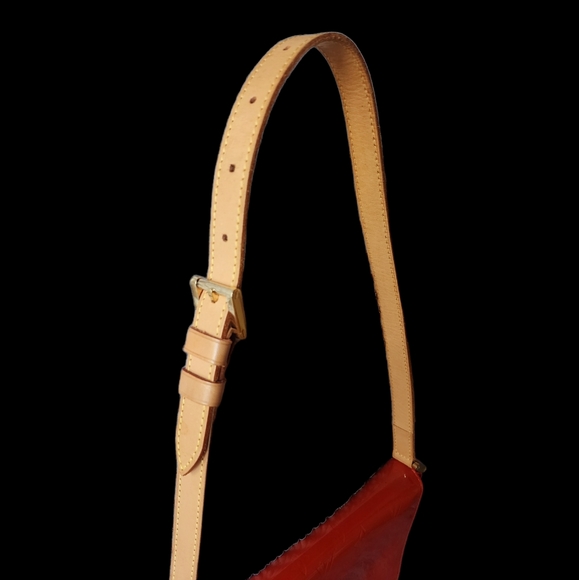 Louis Vuitton Red Vernis Shoulder Strap Vachetta Adjustable Bag Purse Clutch - Picture 8 of 13